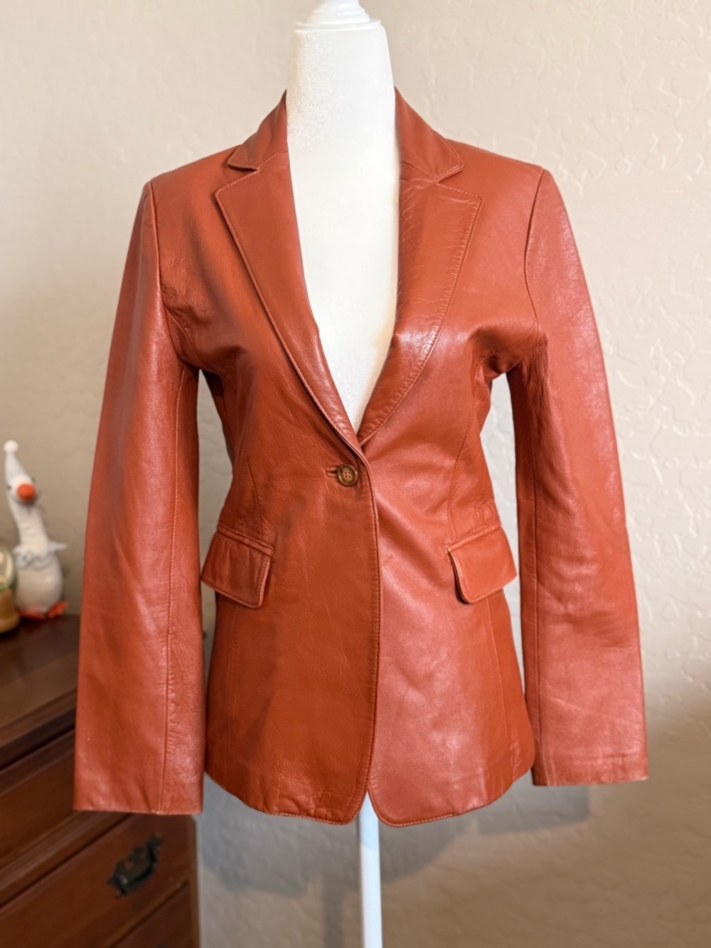 Vintage Y2K Lamb Leather Les Jours Blazer Jacket - 55 / XS-S